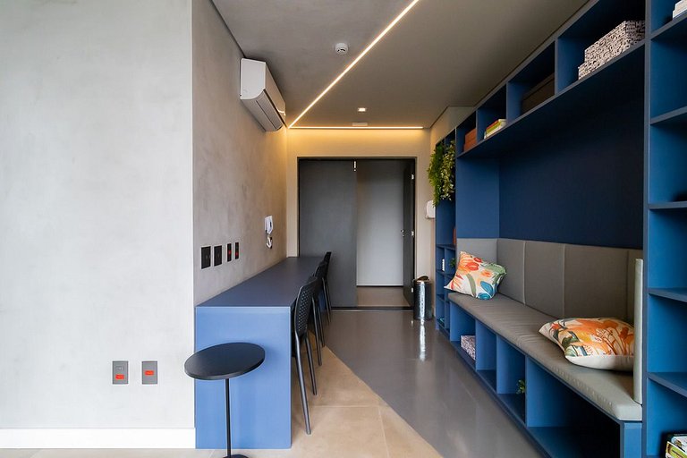 Studios Novíssimos com Piscina no Rooftop e vista para o All