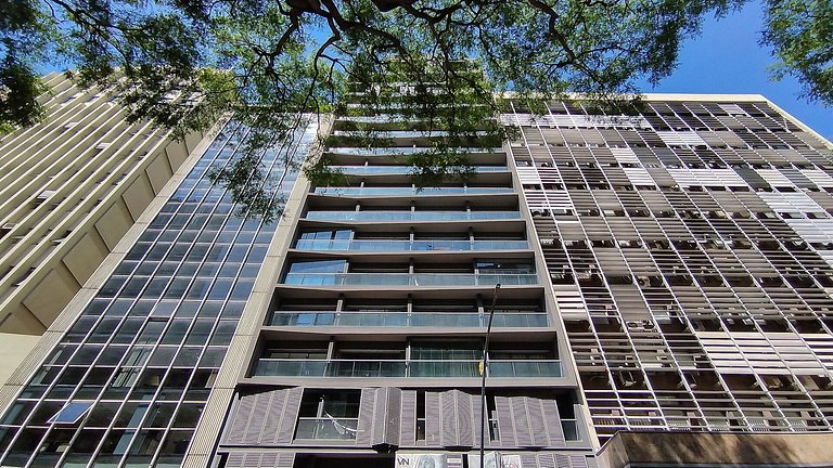 Studios modernos na Consolação, perto da Avenida Paulista.