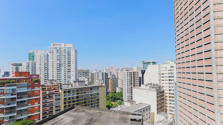Studios modernos na Consolação, perto da Avenida Paulista.