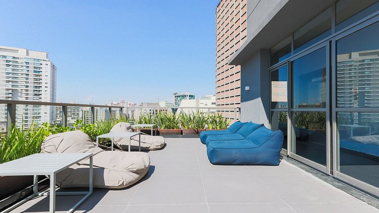 Studios modernos na Consolação, perto da Avenida Paulista.