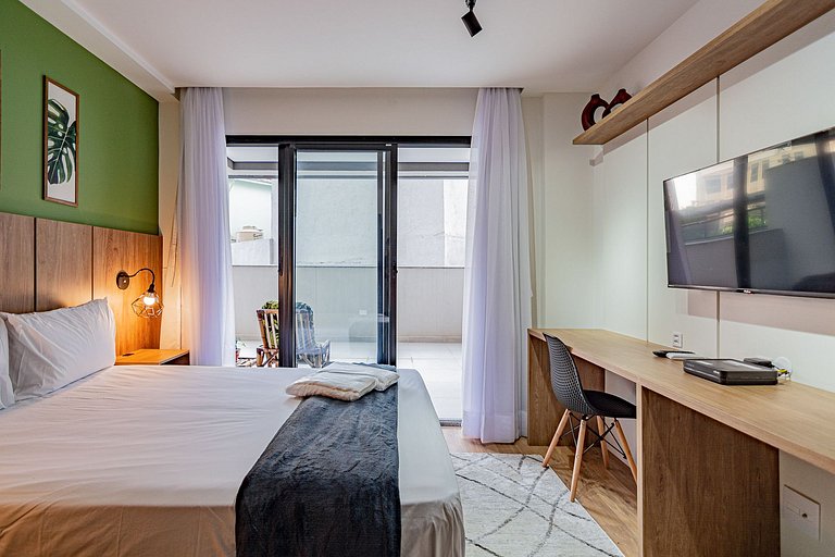 Studio moderno e lindo com varanda na Vila Mariana
