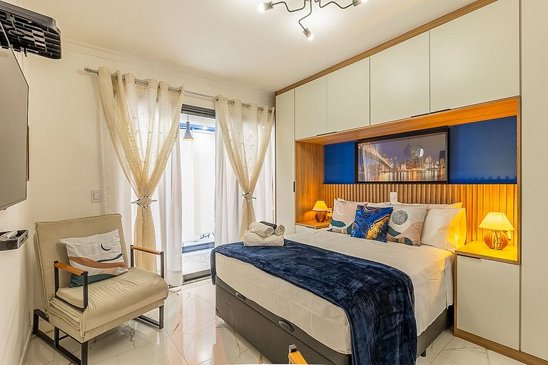 Studio novo a 100m do Metrô, para 4 Pessoas