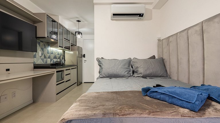 Studio Novo a 3min do Metrô, Comporta 3 Pessoas