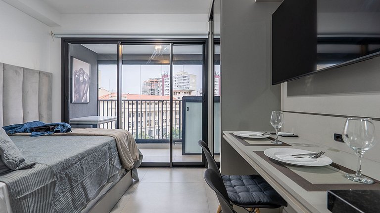 Studio Novo a 3min do Metrô, Comporta 3 Pessoas