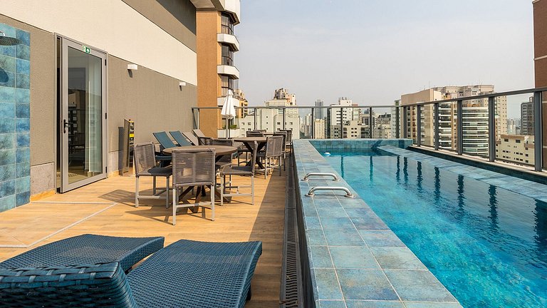 Studio magnifico no 18° andar em Perdizes