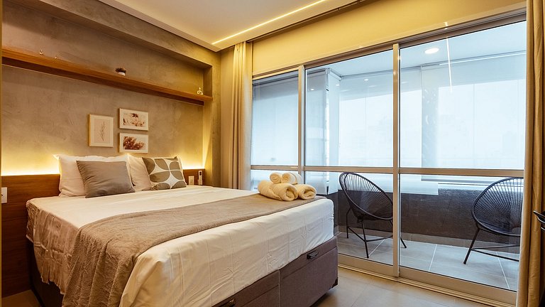 Studio magnifico no 18° andar em Perdizes