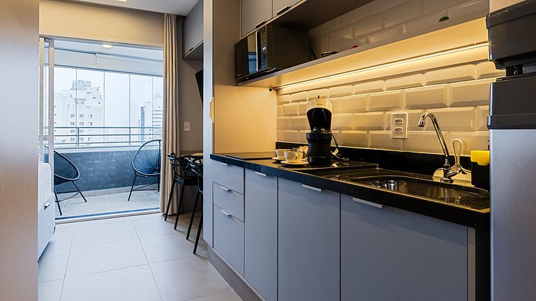 Studio magnifico no 18° andar em Perdizes