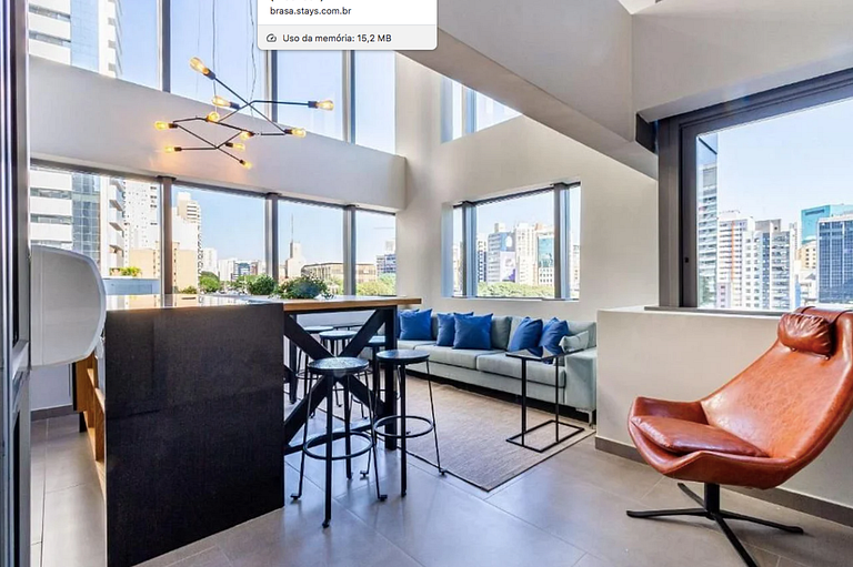 Oásis Urbano: Studio Deslumbrante com Piscina na Cobertura b
