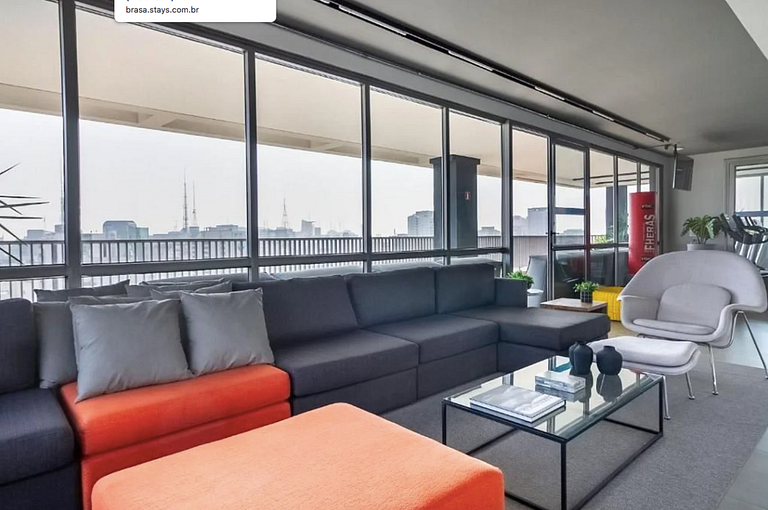 Urban Oasis: Stunning Studio 3 Min from Av. Paulista with Ro