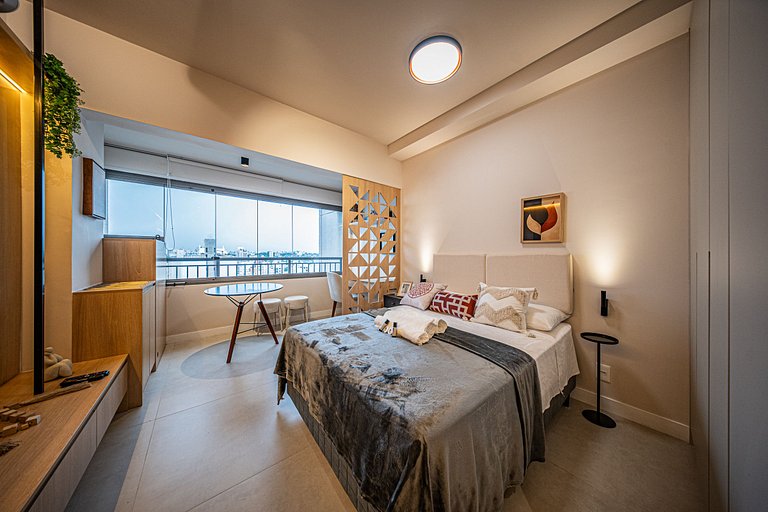 Studio de alto padrão no 26º andar em Moema