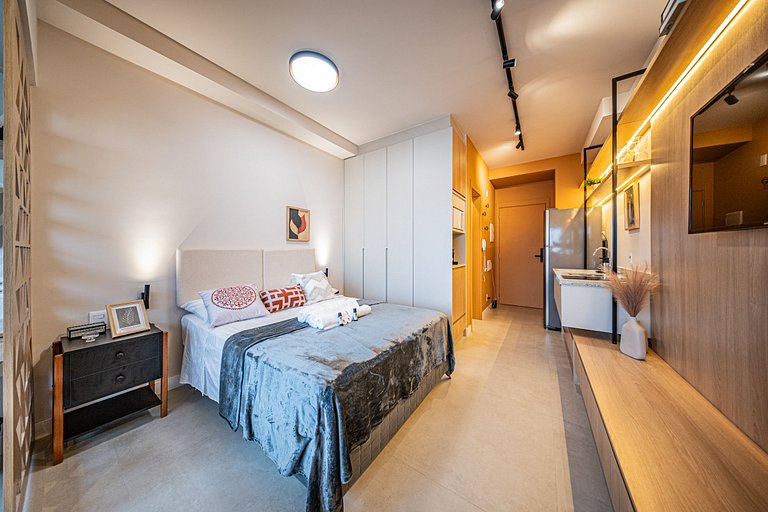 Studio de alto padrão no 26º andar em Moema