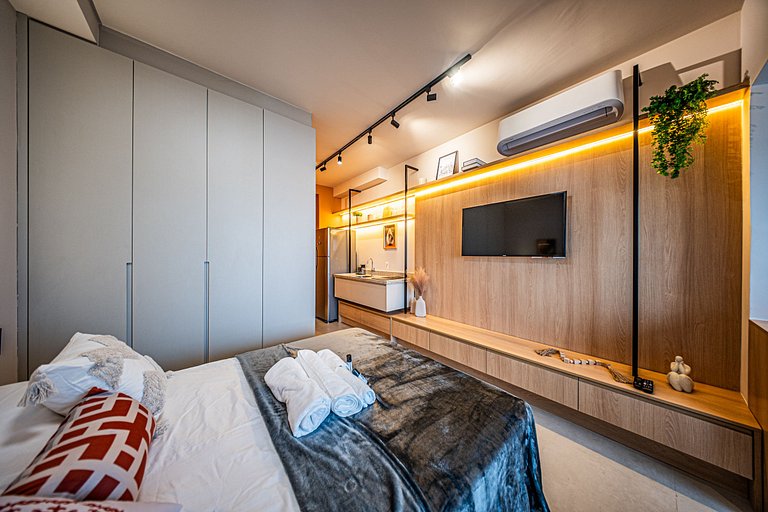 Studio de alto padrão no 26º andar em Moema