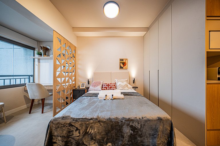 Studio de alto padrão no 26º andar em Moema