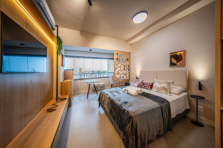 Studio de alto padrão no 26º andar em Moema