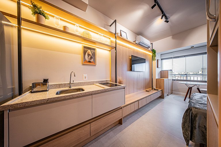 Studio de alto padrão no 26º andar em Moema