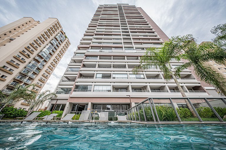 Studio de alto padrão no 26º andar em Moema