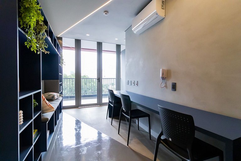 Studio confortável com Vista para Allianz Parque